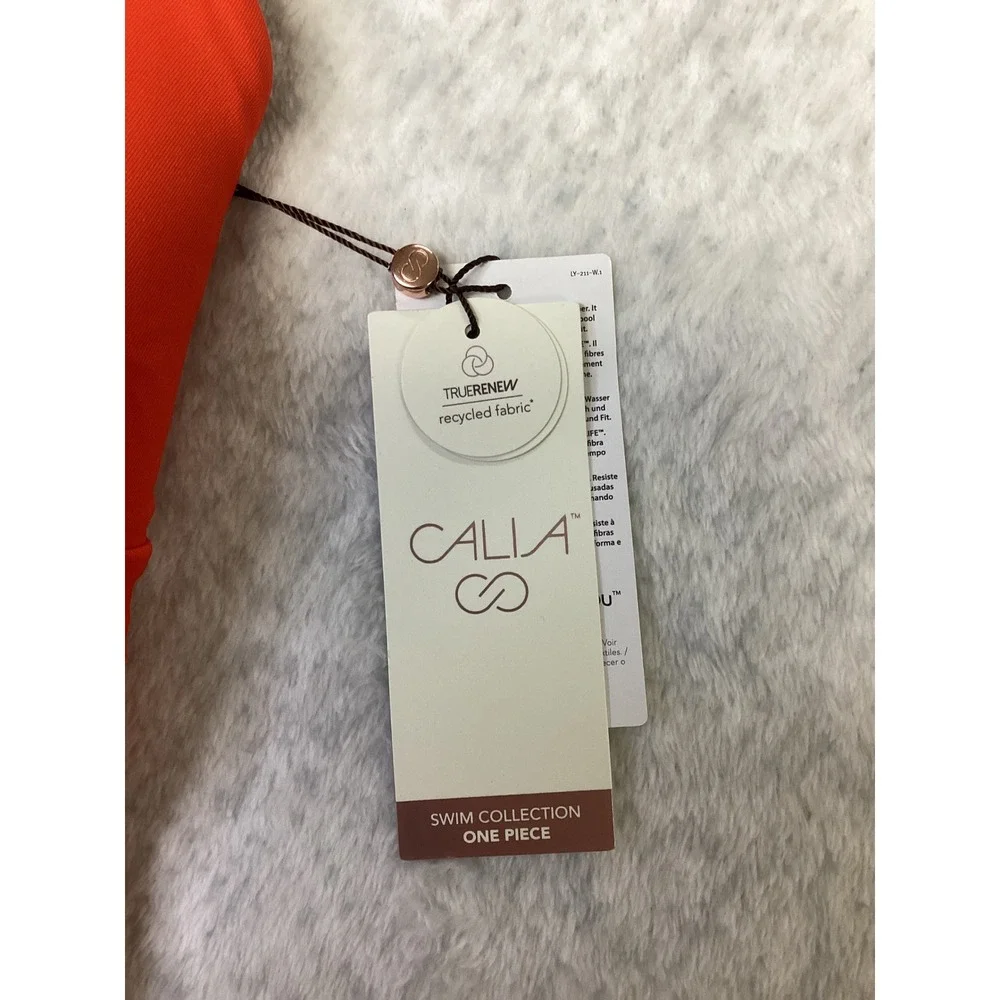 CALIA Triangle Strappy Back One Piece Swimsuit Fresh Red UPF 50+ Size 6 WSA15101